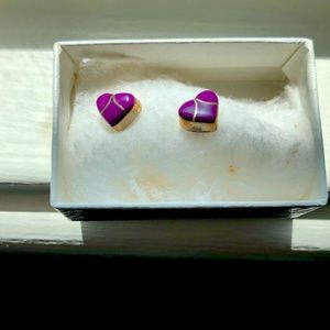 Purple Heart Earrings